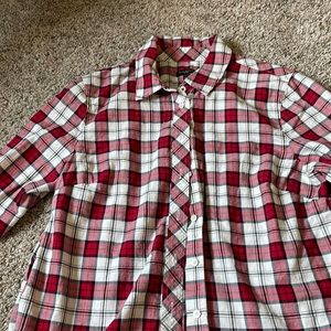 Talbots button down women’s plaid shirt